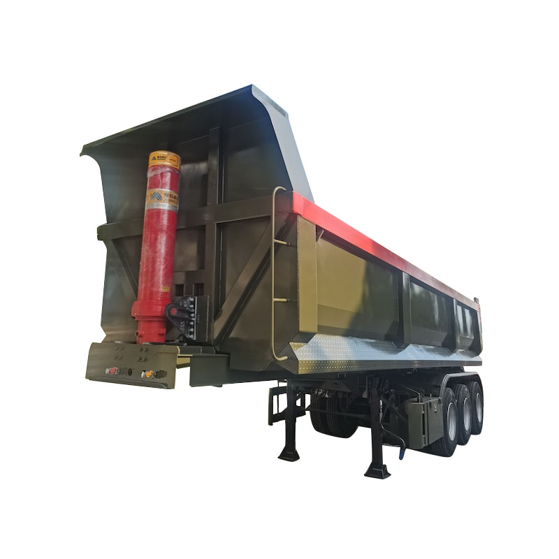 Heavy Duty 3 Axles U Shape Dumper Semi Trailers พร้อมระบบ Fuwa Axle Hyva Hydraulic